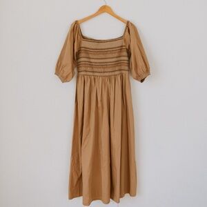 Old Navy off the shoulder brown midi dress, size large.
